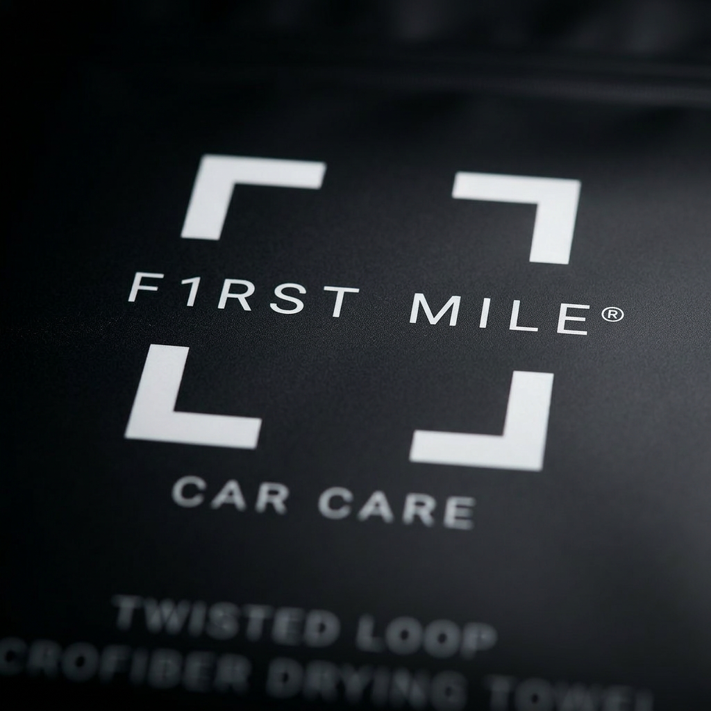 F1rstmile logo detail on black matte packaging